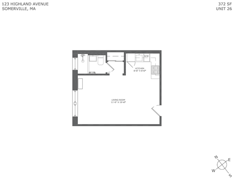 studio floorplan unit 26